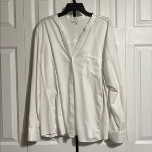 Calvin Klein Women's white Button-Up Shirt blouse top size 2X